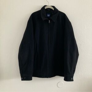 Vintage GAP Men's Wool Blend Jacket Zip Up Black Quilted Insulated Y2K XL